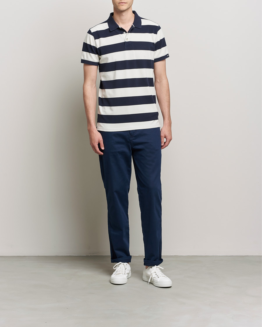 Homme | Polos | GANT | Barstriped Polo Navy/White