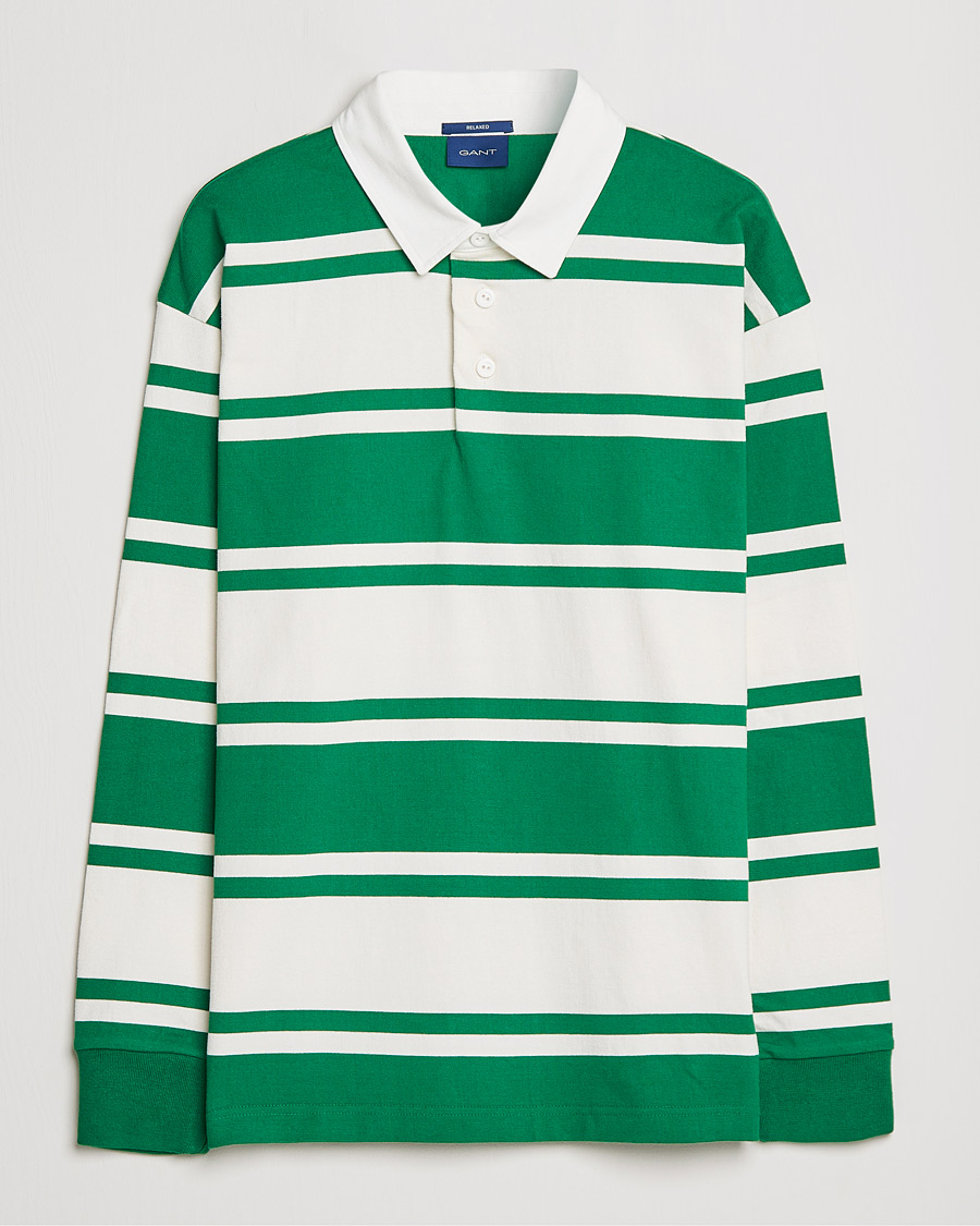 Homme | Pulls Et Tricots | GANT | Barstriped Heavy Rugger Green/White