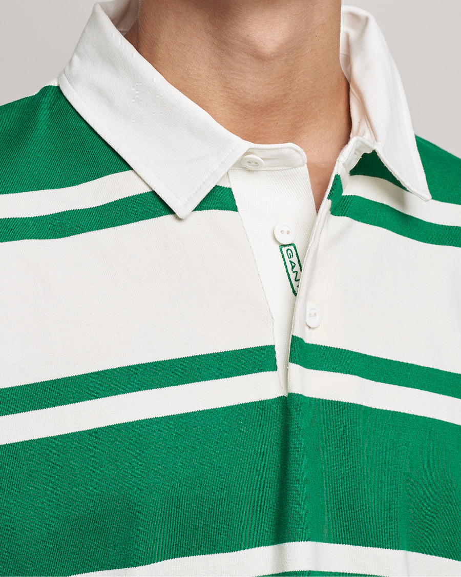 Homme | Pulls Et Tricots | GANT | Barstriped Heavy Rugger Green/White