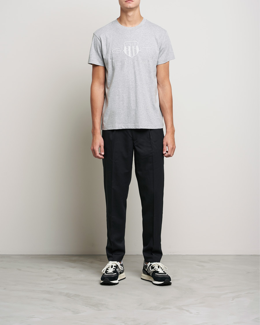 Homme | T-shirts | GANT | Tonal Archive Shield Crew Neck Tee Grey Melange