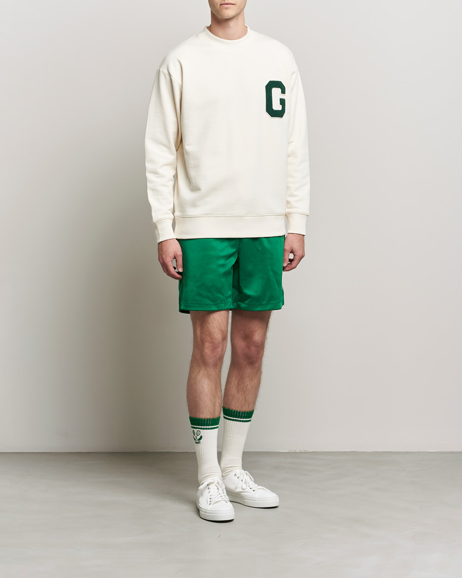 Homme | Pulls Et Tricots | GANT | College G Crew Neck Sweatshirt Creme