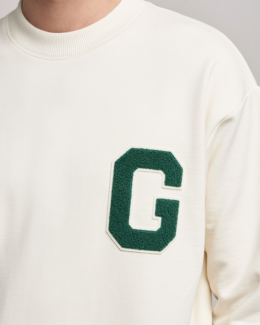 Homme | Pulls Et Tricots | GANT | College G Crew Neck Sweatshirt Creme