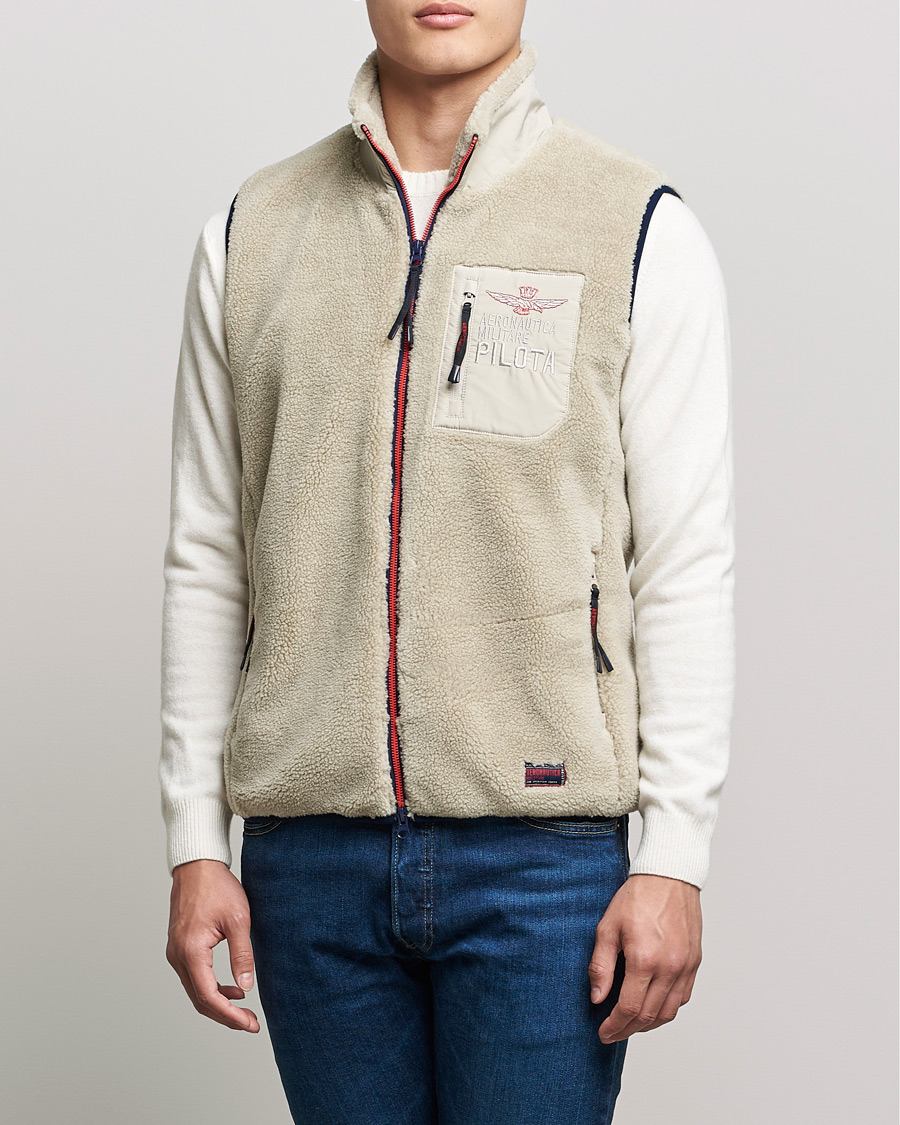 Homme | Manteaux Et Vestes | Aeronautica Militare | Gilet Fleece Vest Abbey Stone