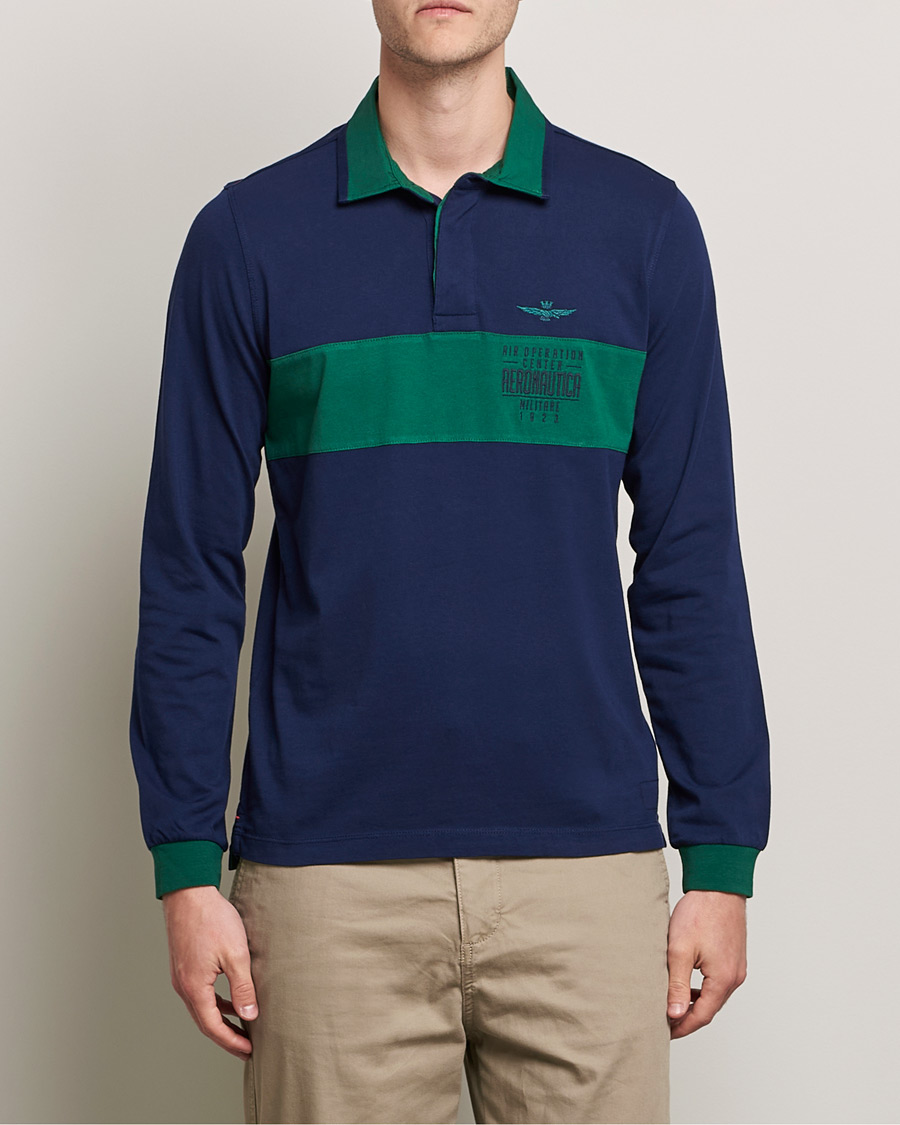 Homme | Pulls Et Tricots | Aeronautica Militare | Long Sleeve Polo Blu Navy