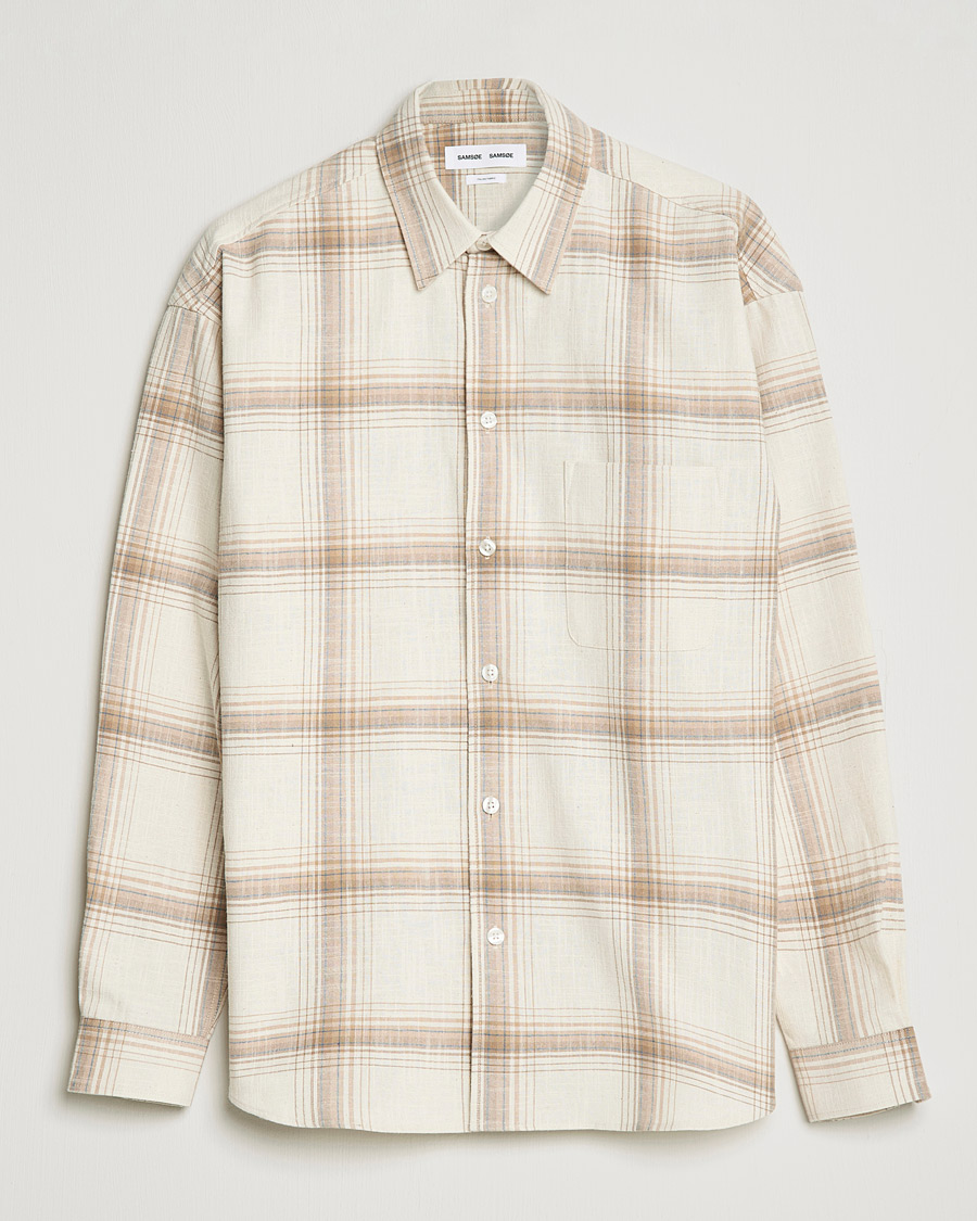 Homme | Chemises | Samsøe Samsøe | Samsøe & Samsøe Luan Recycled Cotton Shirt Oatmeal