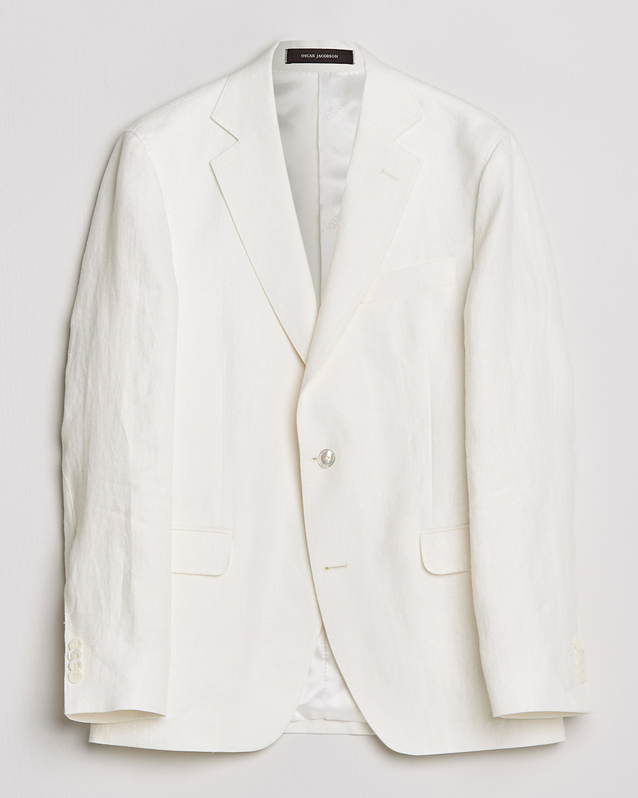 Homme | Blazers | Oscar Jacobson | Fogerty Linen Blazer White