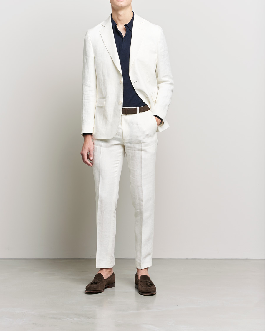 Homme | Blazers | Oscar Jacobson | Fogerty Linen Blazer White