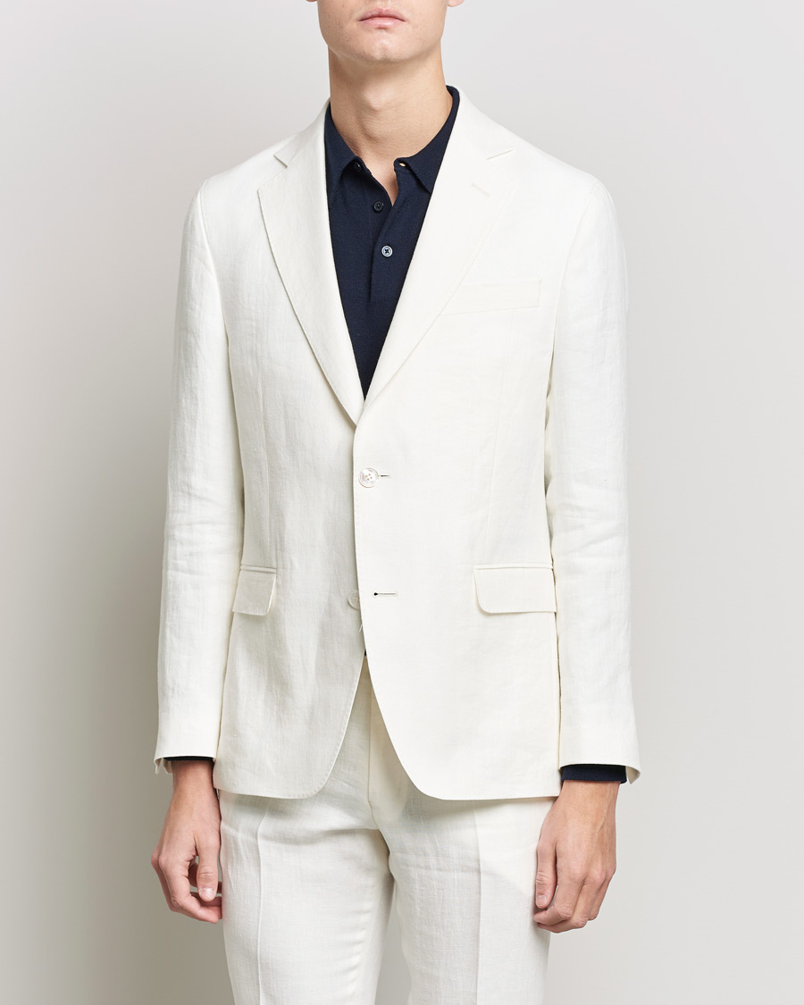 Homme | Blazers | Oscar Jacobson | Fogerty Linen Blazer White