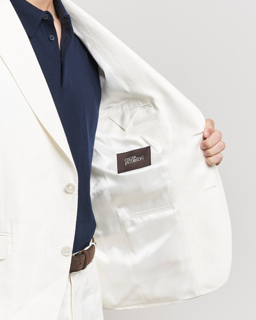 Homme | Blazers | Oscar Jacobson | Fogerty Linen Blazer White