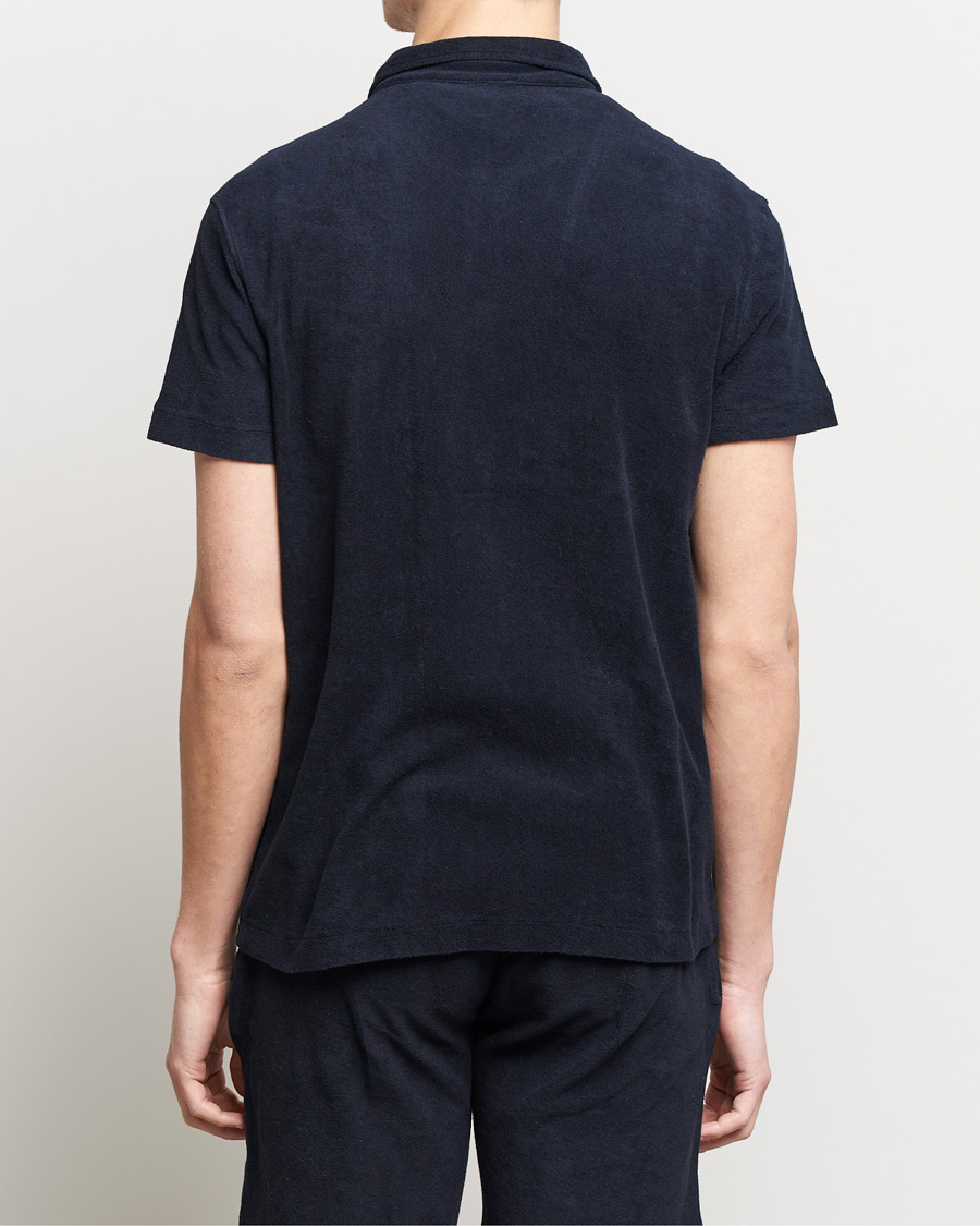 Homme | Polos | Oscar Jacobson | Alwin Terry Short Sleeve Safari Polo Night Blue