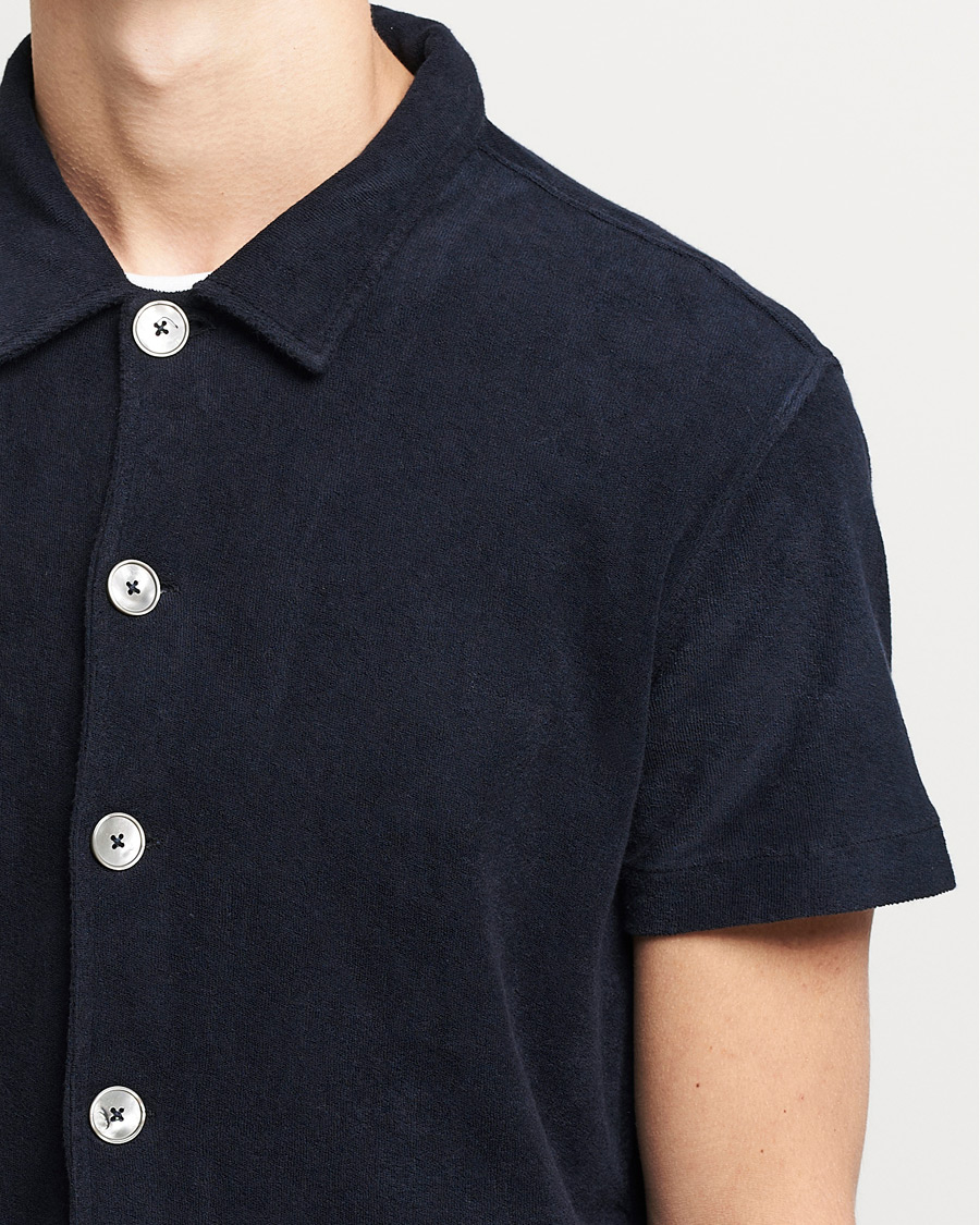 Homme | Polos | Oscar Jacobson | Alwin Terry Short Sleeve Safari Polo Night Blue