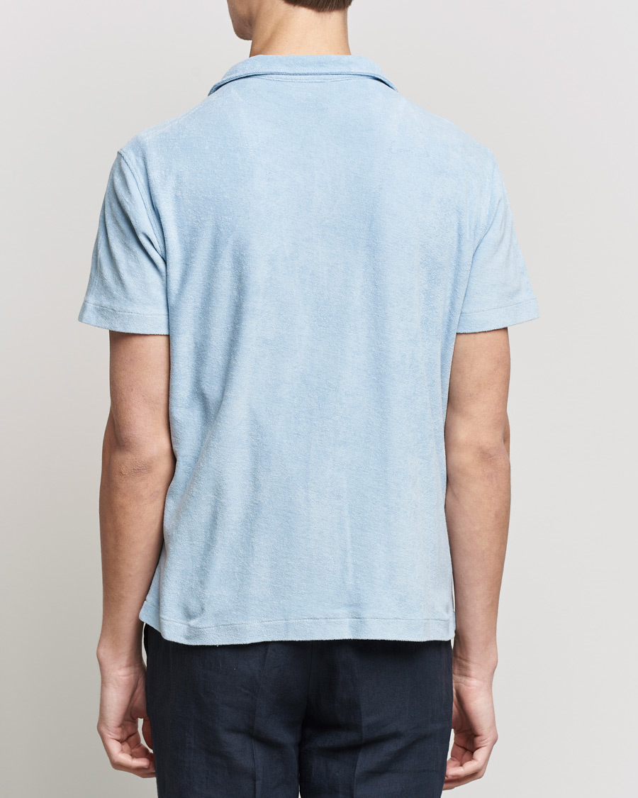 Homme | Polos | Oscar Jacobson | Alwin Terry Short Sleeve Safari Polo Smog Blue