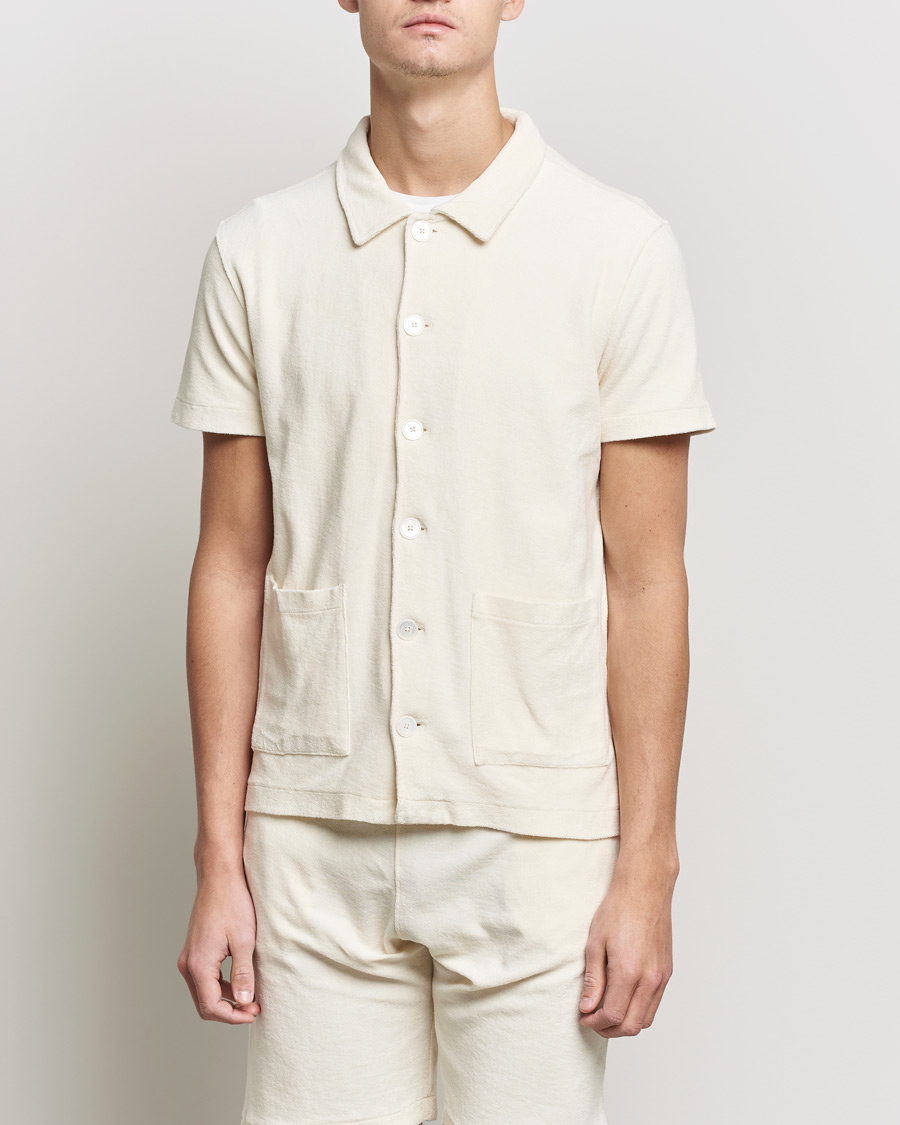 Homme | Polos | Oscar Jacobson | Alwin Terry Short Sleeve Safari Polo Creme