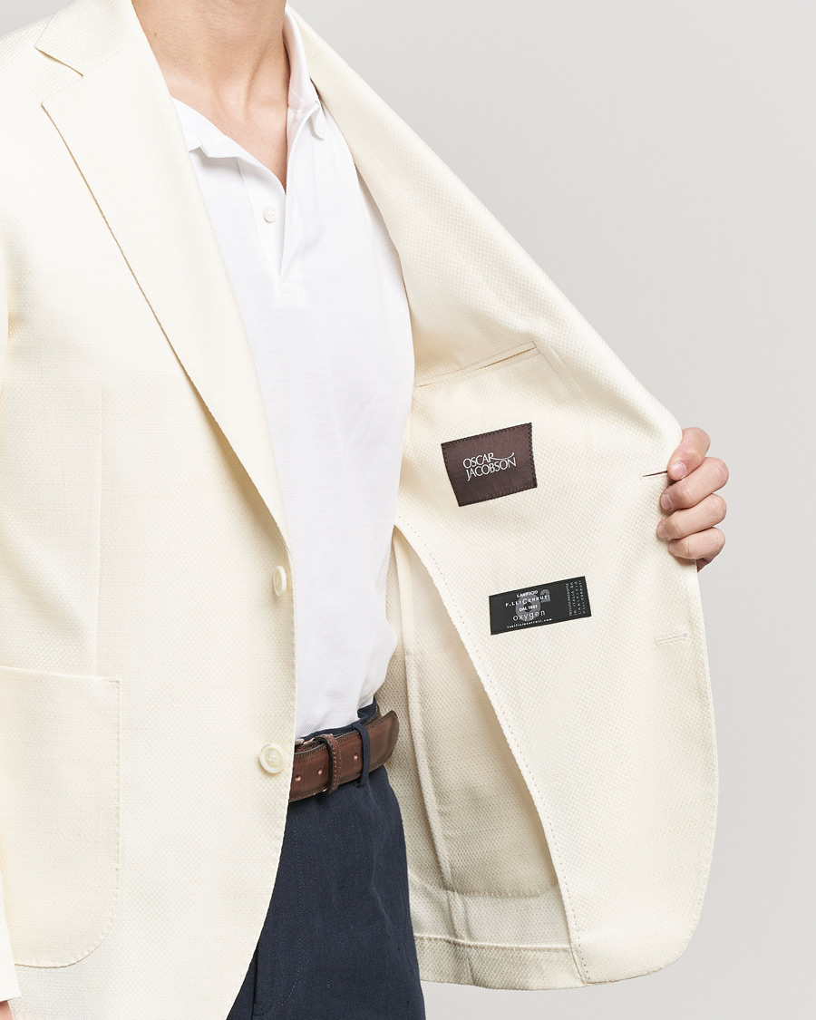 Homme | Blazers | Oscar Jacobson | Ferry Merino/Silk Patch Pocket Blazer Creme