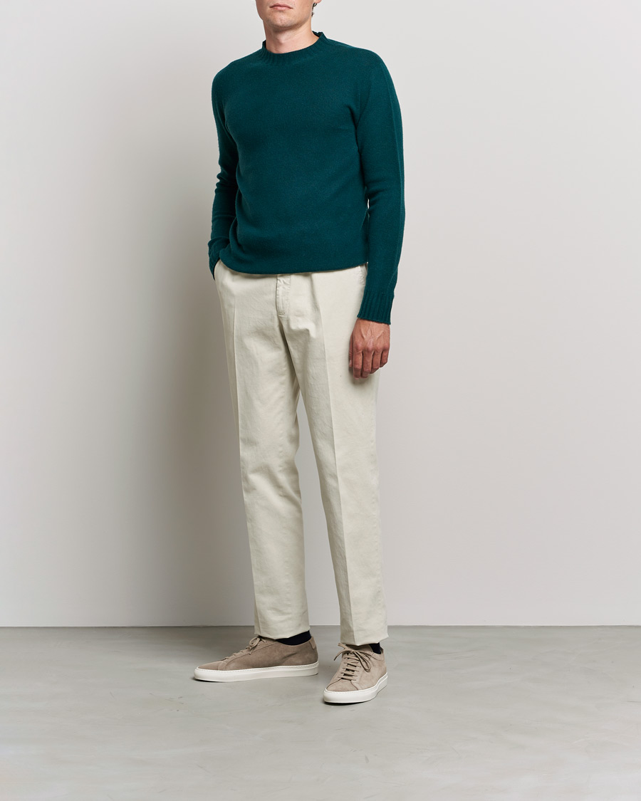 Homme | Pulls Et Tricots | Altea | Wool/Cashmere Crew Neck Sweater Bottle Green