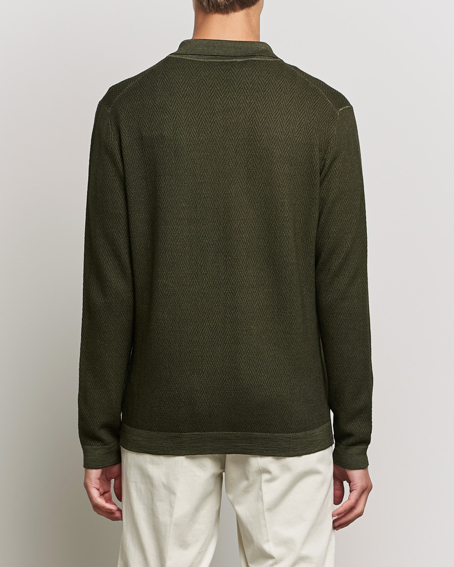 Homme | Pulls Et Tricots | Altea | Herringbone Wool Shirt Dark Green