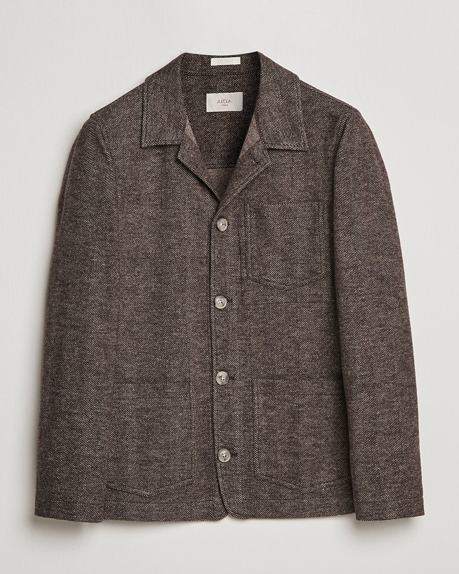 Homme | Manteaux Et Vestes | Altea | Herringbone Wool Chore Jacket Brown