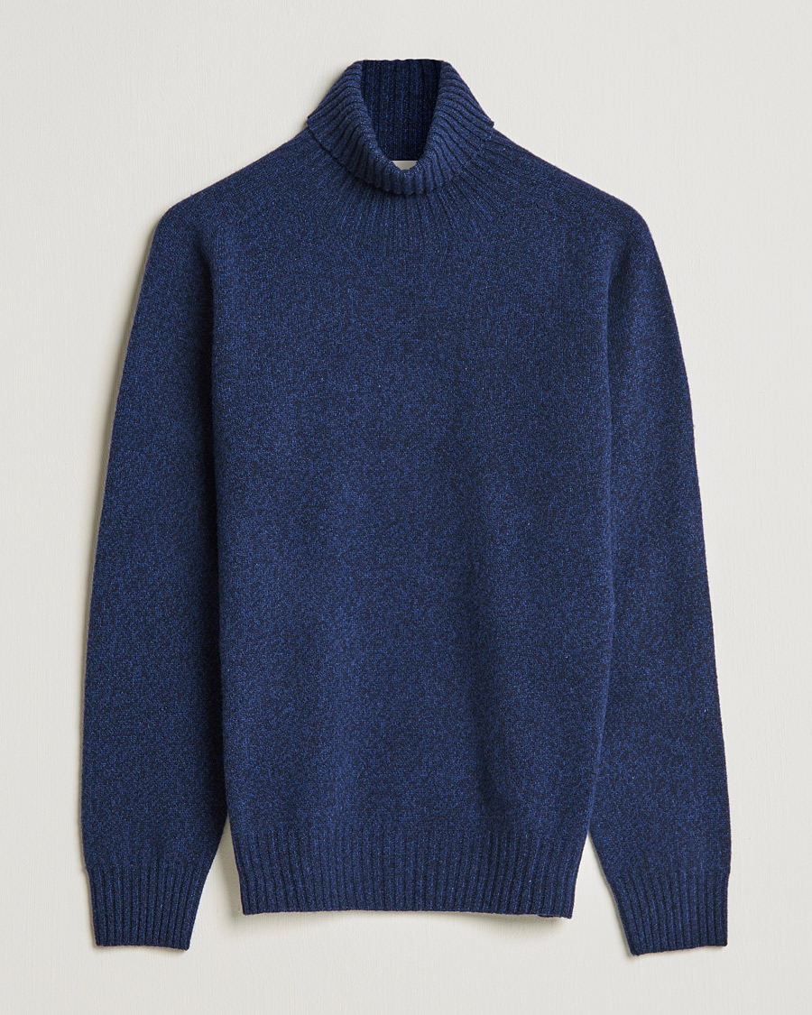 Homme | Pulls Et Tricots | Altea | Cashmere Mouline Rollneck Navy Melange