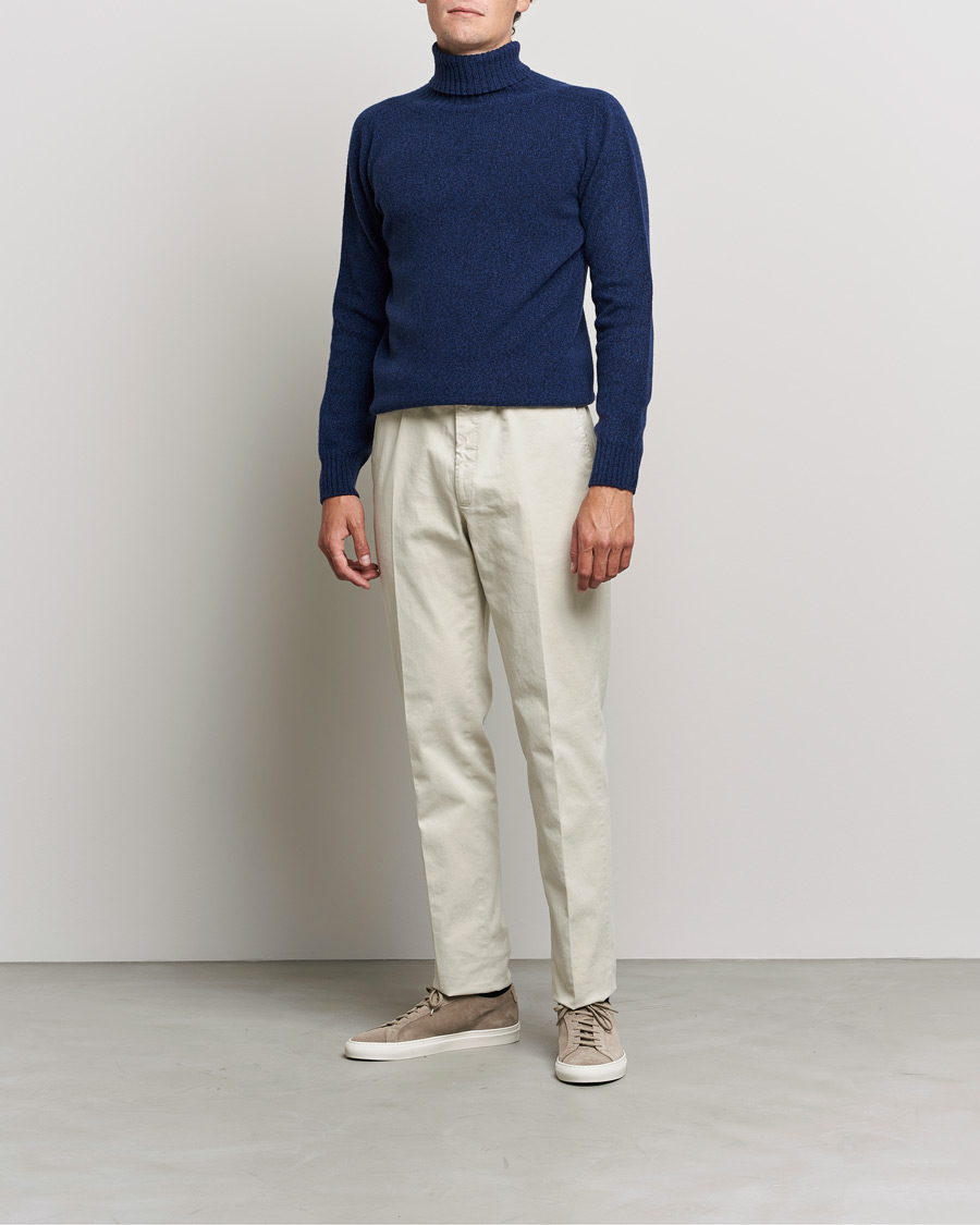 Homme | Pulls Et Tricots | Altea | Cashmere Mouline Rollneck Navy Melange