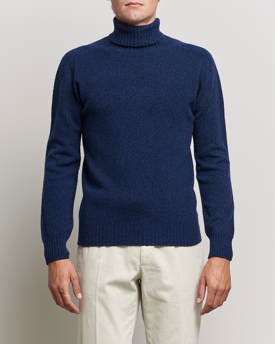 Homme | Pulls Et Tricots | Altea | Cashmere Mouline Rollneck Navy Melange