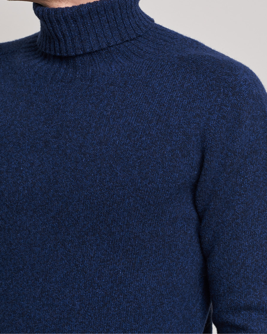 Homme | Pulls Et Tricots | Altea | Cashmere Mouline Rollneck Navy Melange