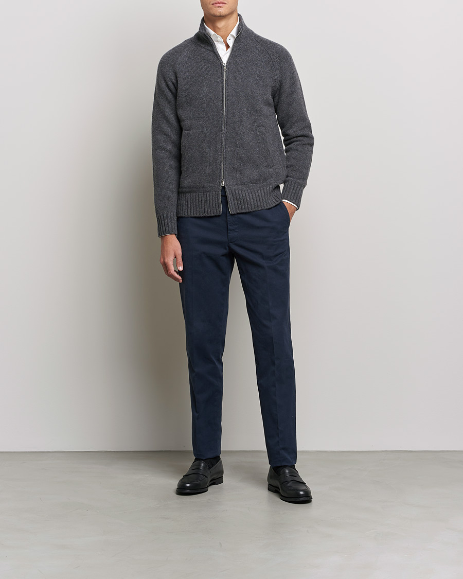 Homme | Pulls Et Tricots | Altea | Wool Zip Jacket Grey Melange