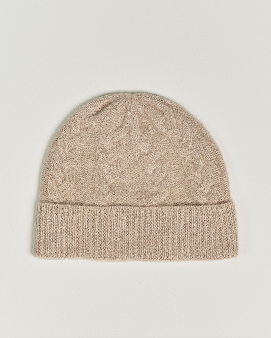 Homme | Amanda Christensen Cashmere Cable Knitted Cap Beige Melange | Amanda Christensen | Cashmere Cable Knitted Cap Beige Melange
