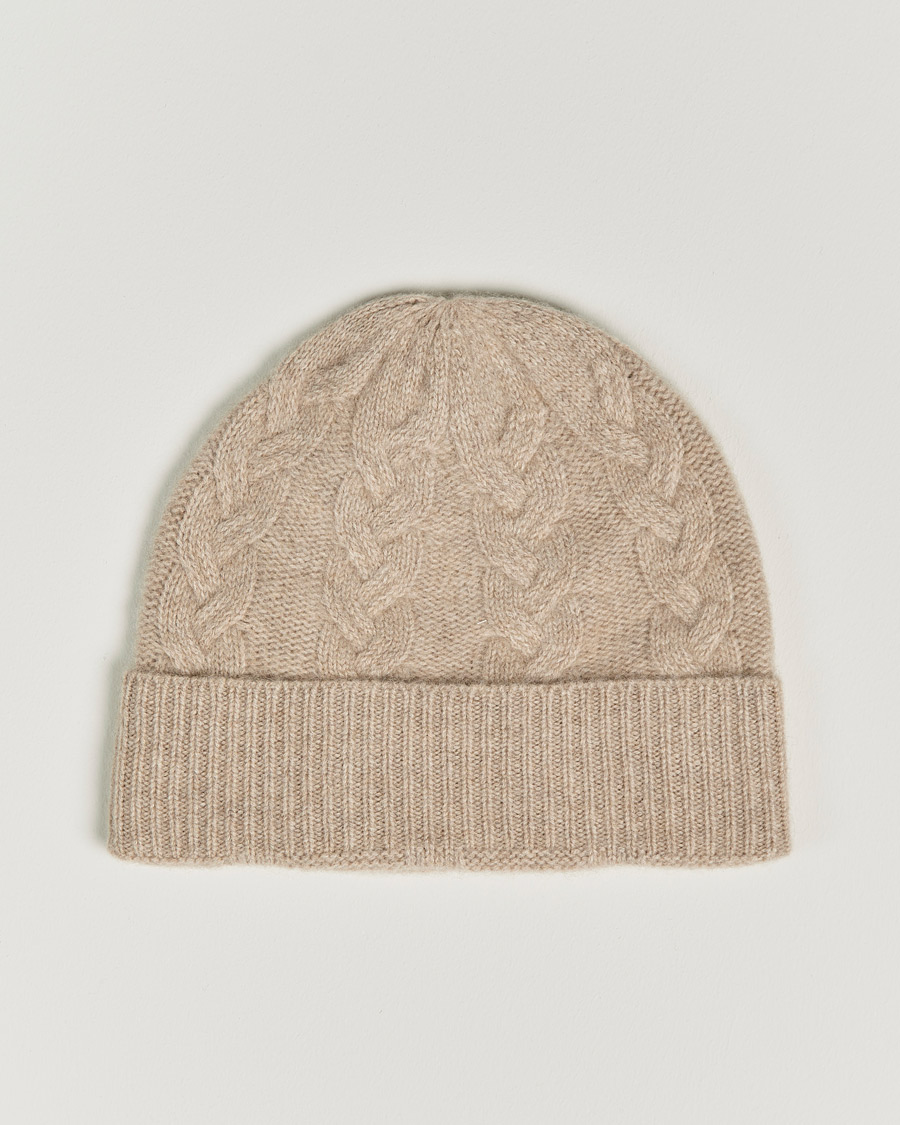 Homme | Amanda Christensen Cashmere Cable Knitted Cap Beige Melange | Amanda Christensen | Cashmere Cable Knitted Cap Beige Melange