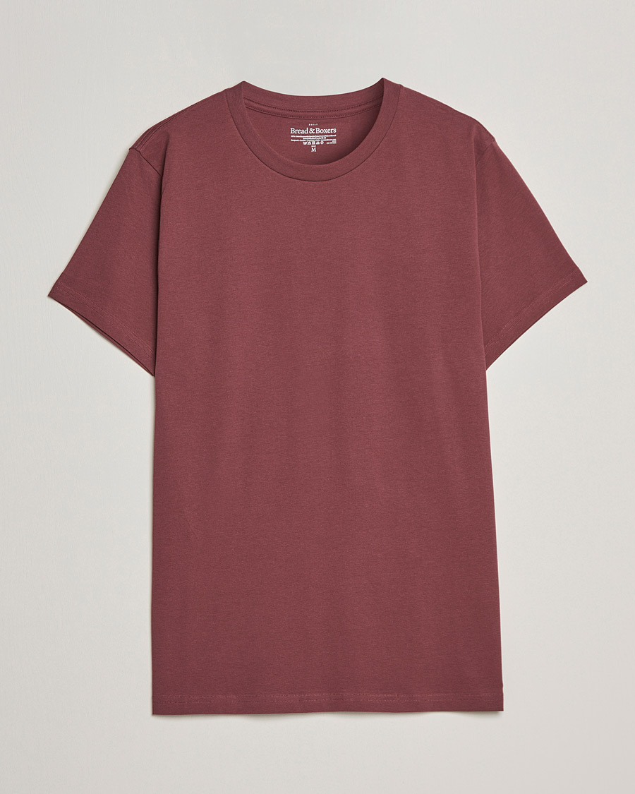 Homme | T-shirts | Bread & Boxers | Heavy Cotton Crew Neck T-shirt Burgundy