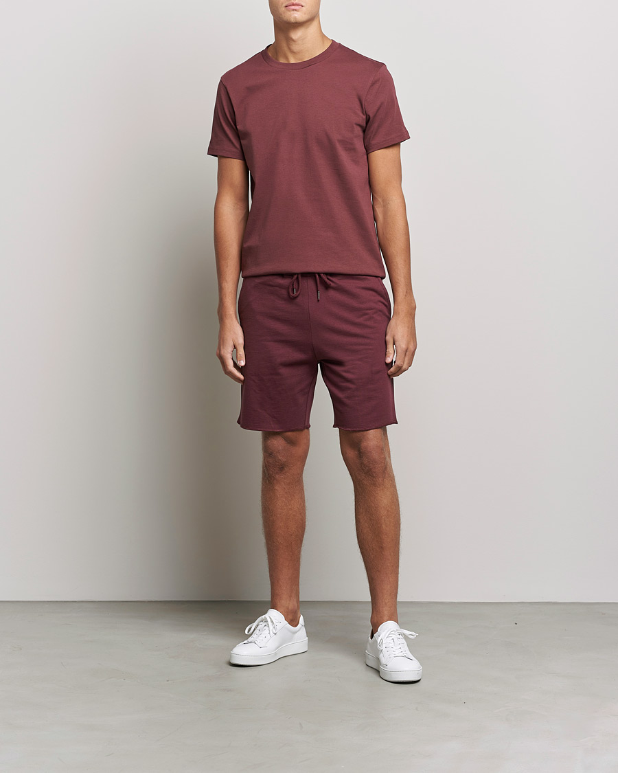 Homme | T-shirts | Bread & Boxers | Heavy Cotton Crew Neck T-shirt Burgundy