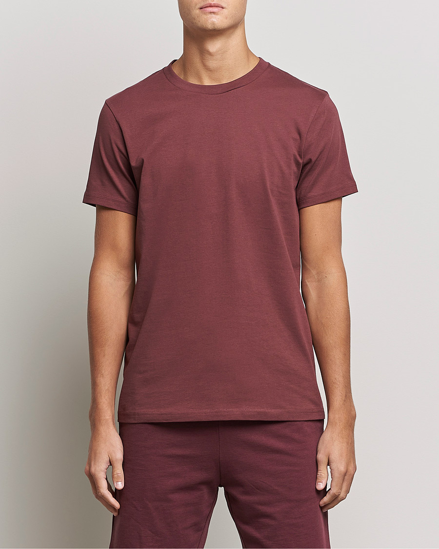 Homme | T-shirts | Bread & Boxers | Heavy Cotton Crew Neck T-shirt Burgundy