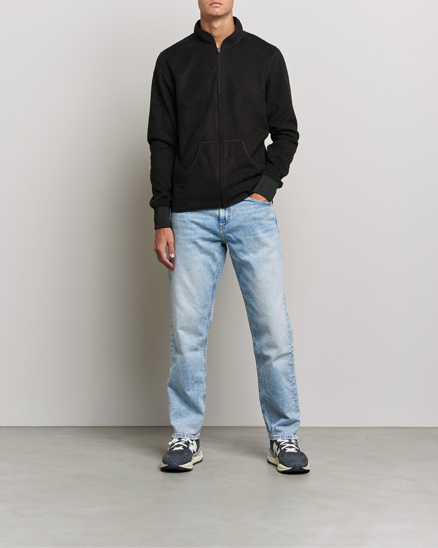 Homme | Pulls Et Tricots | Bread & Boxers | Full Zip Fleece Jacket Black
