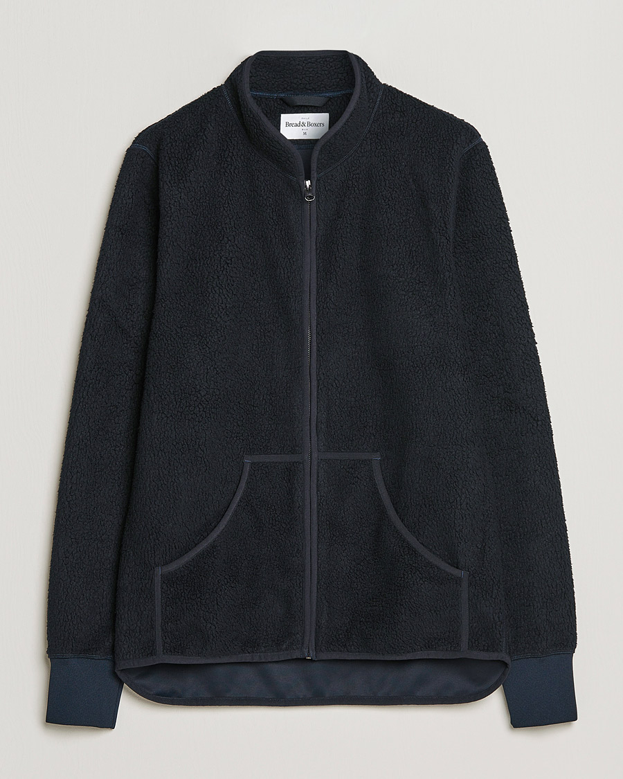 Homme | Pulls Et Tricots | Bread & Boxers | Full Zip Fleece Jacket Navy Blue