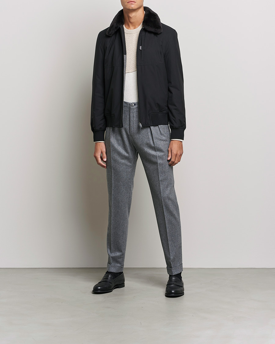 Homme | Manteaux Et Vestes | Brioni | Performa Silk Shearling Jacket Black