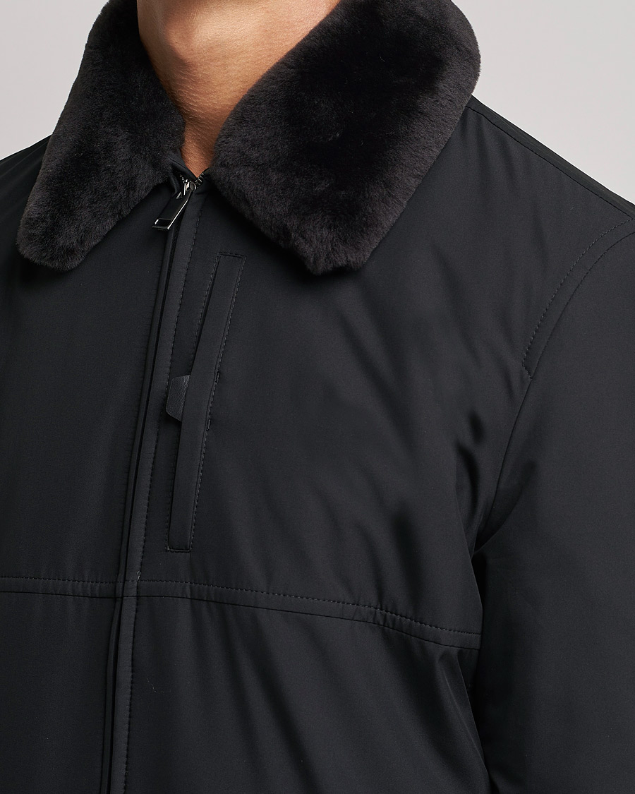 Homme | Manteaux Et Vestes | Brioni | Performa Silk Shearling Jacket Black