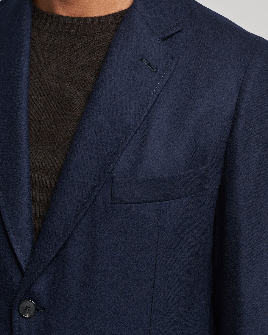 Homme | Blazers | Brioni | Deconstructed Flannel Blazer Navy