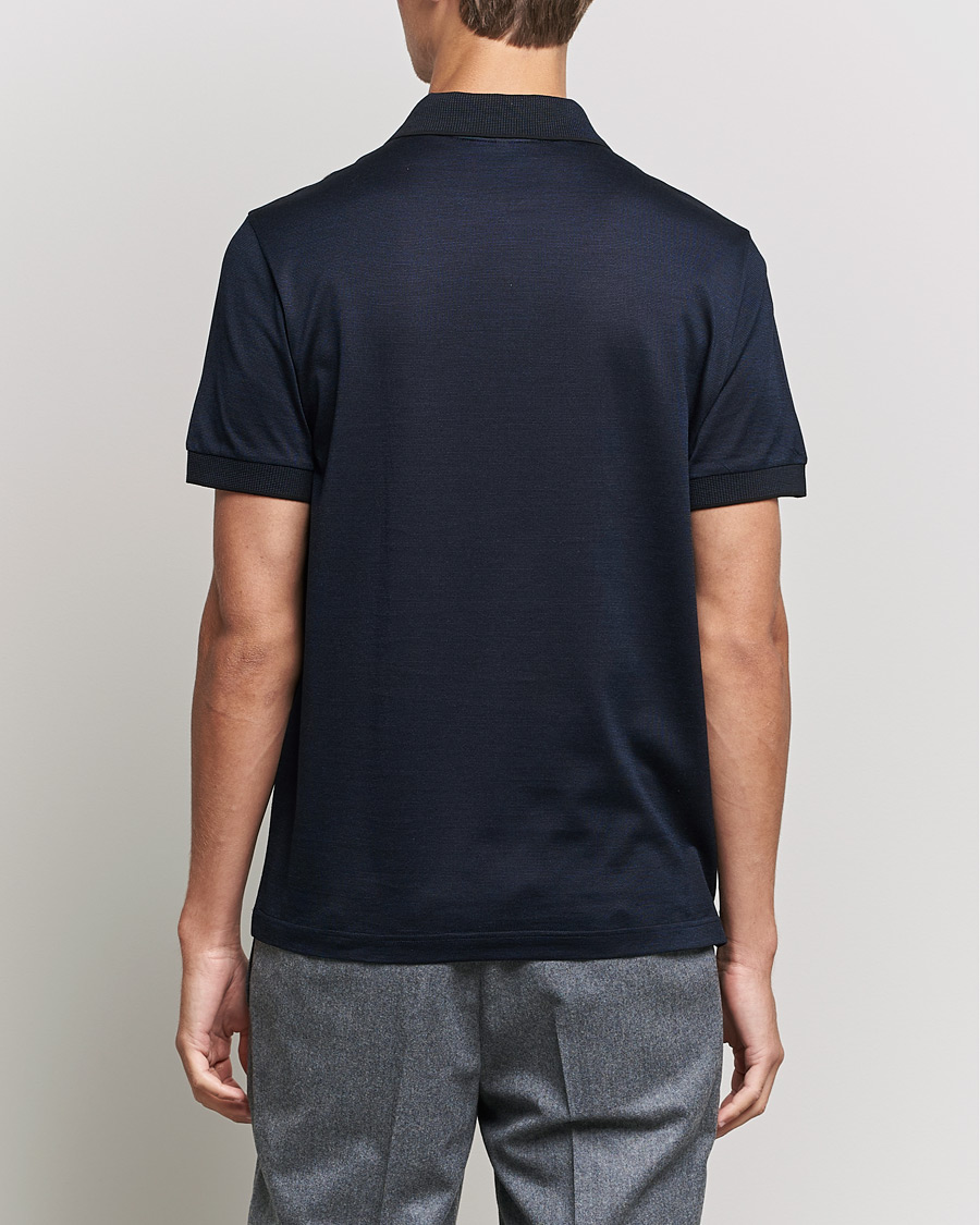 Homme | Polos | Brioni | Cotton/Silk Short Sleeve Polo Navy