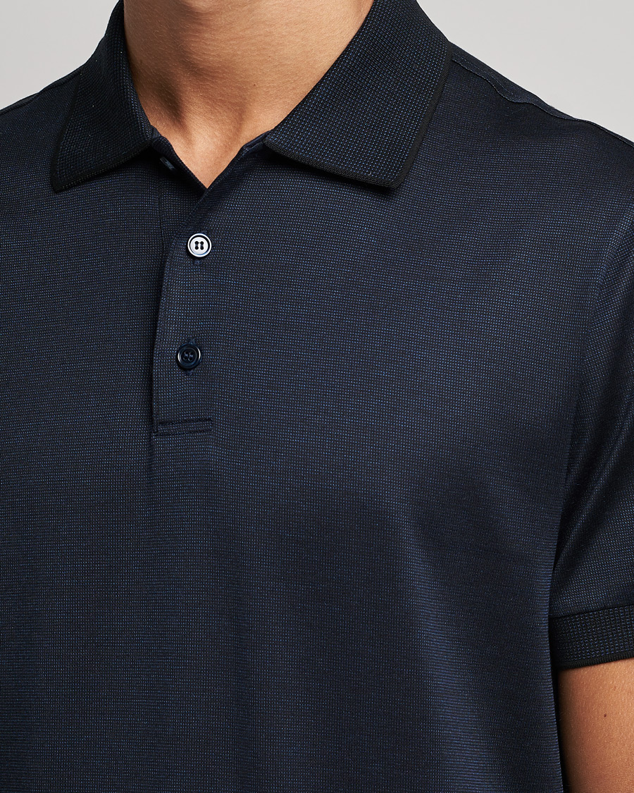 Homme | Polos | Brioni | Cotton/Silk Short Sleeve Polo Navy