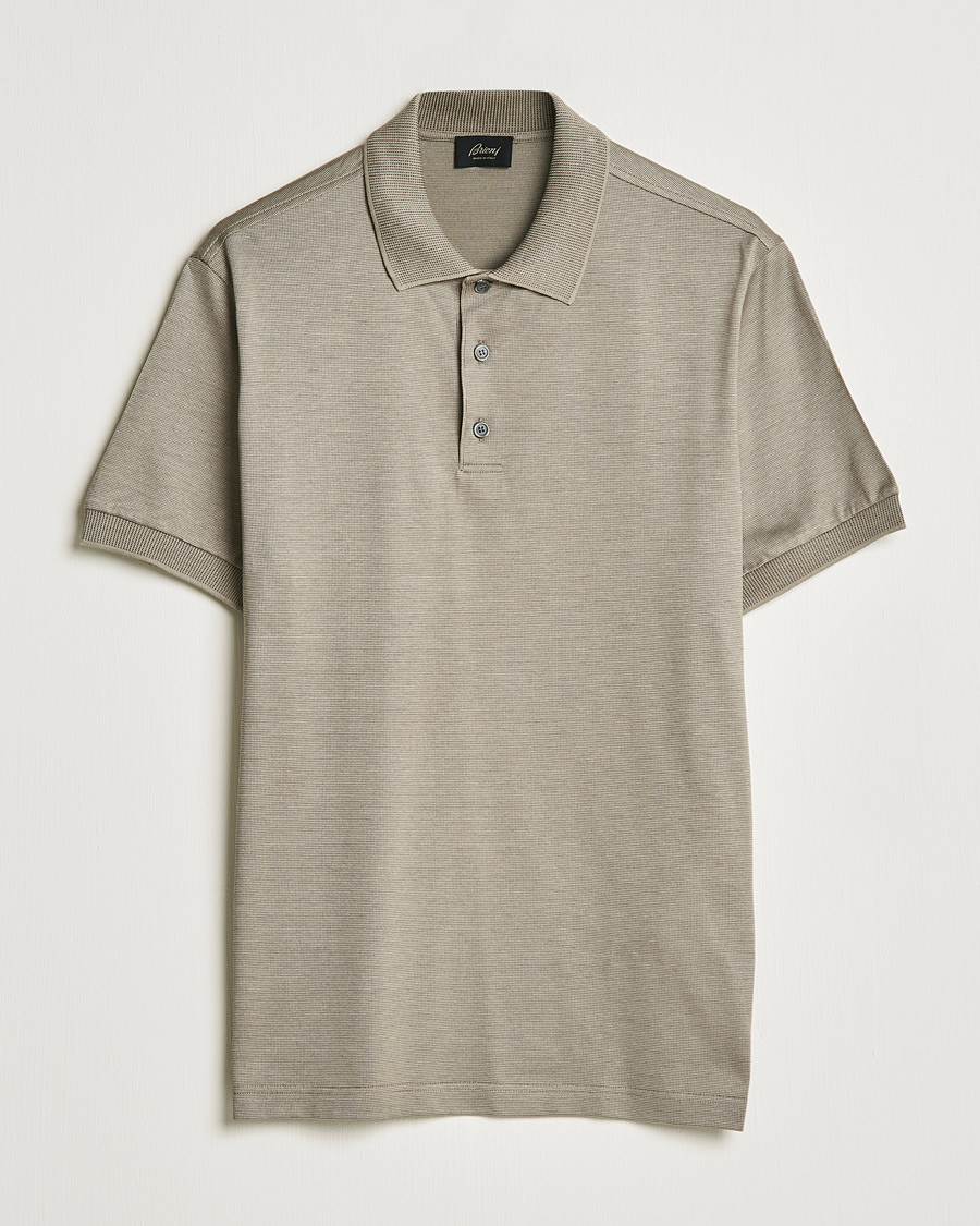 Homme | Polos | Brioni | Cotton/Silk Short Sleeve Polo Beige