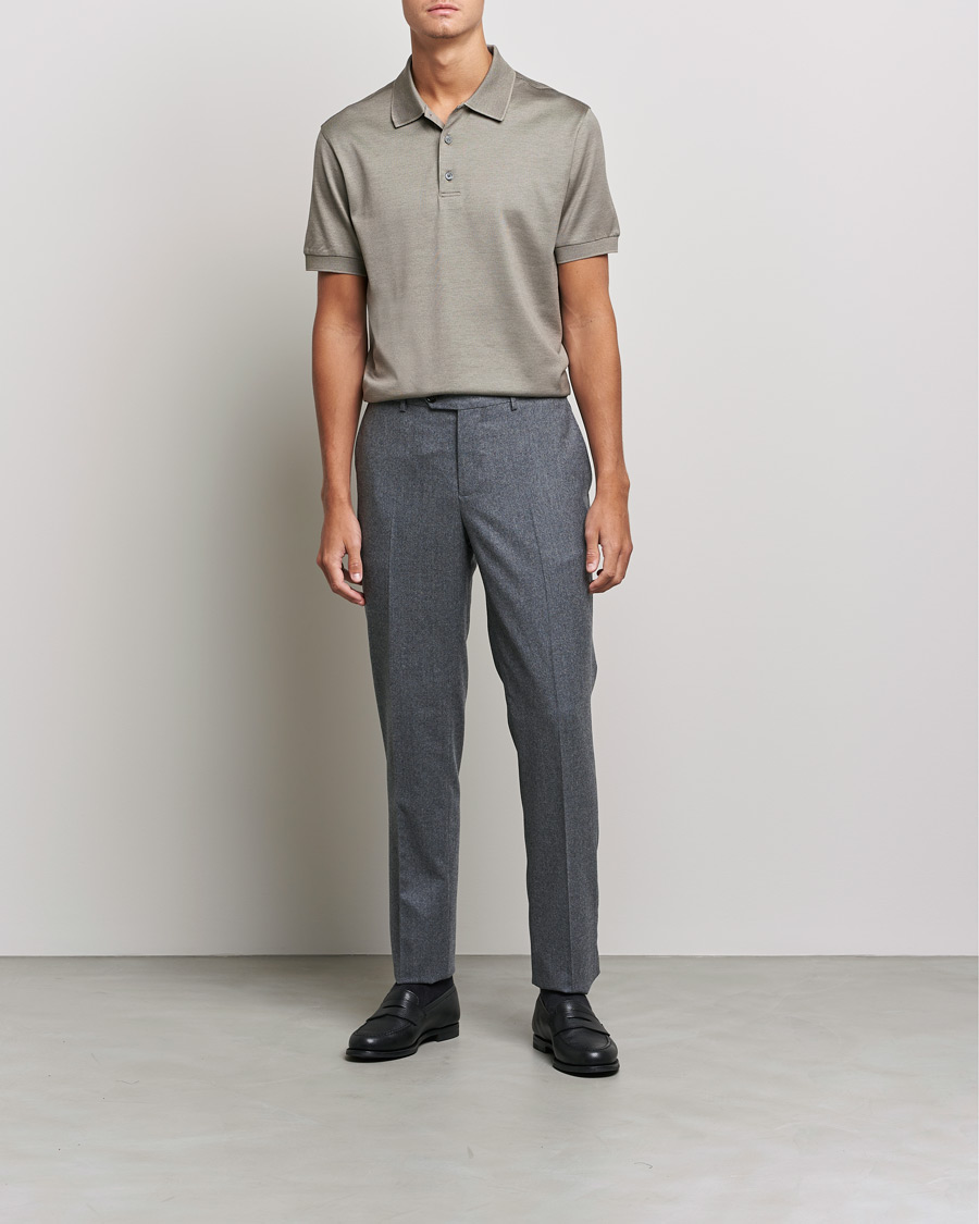 Homme | Polos | Brioni | Cotton/Silk Short Sleeve Polo Beige