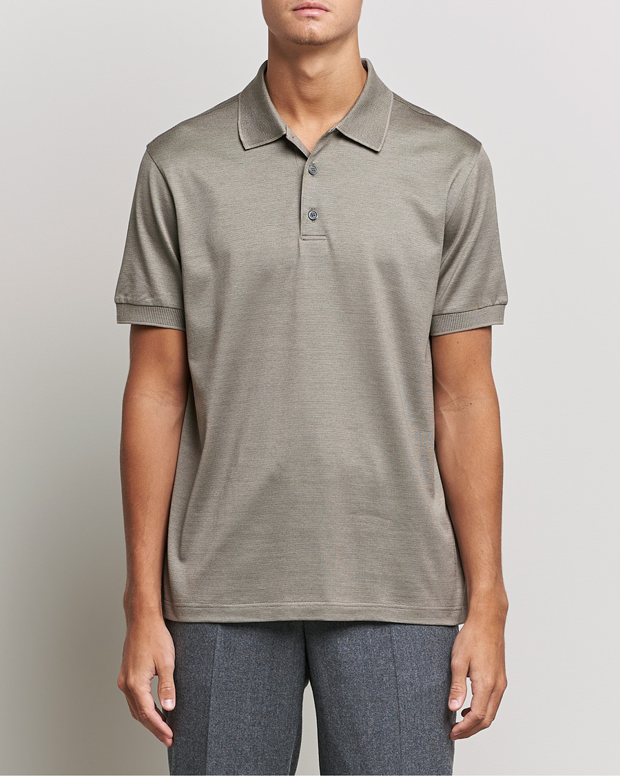 Homme | Polos | Brioni | Cotton/Silk Short Sleeve Polo Beige