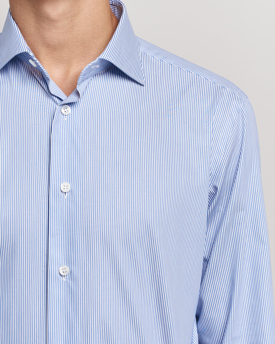 Homme | Chemises | Brioni | Slim Fit Dress Shirt Light Blue Stripe