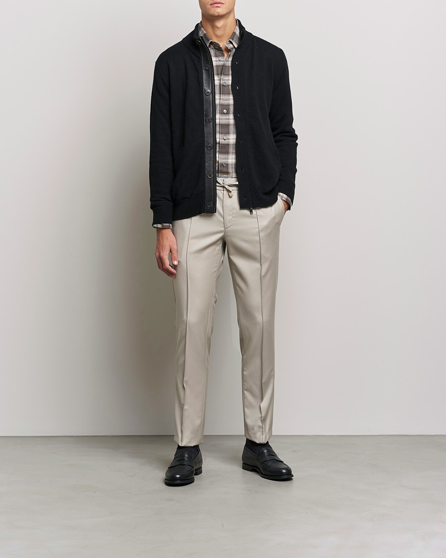 Homme | Pantalons | Brioni | Wool/Cashmere Drawstring Trousers Beige