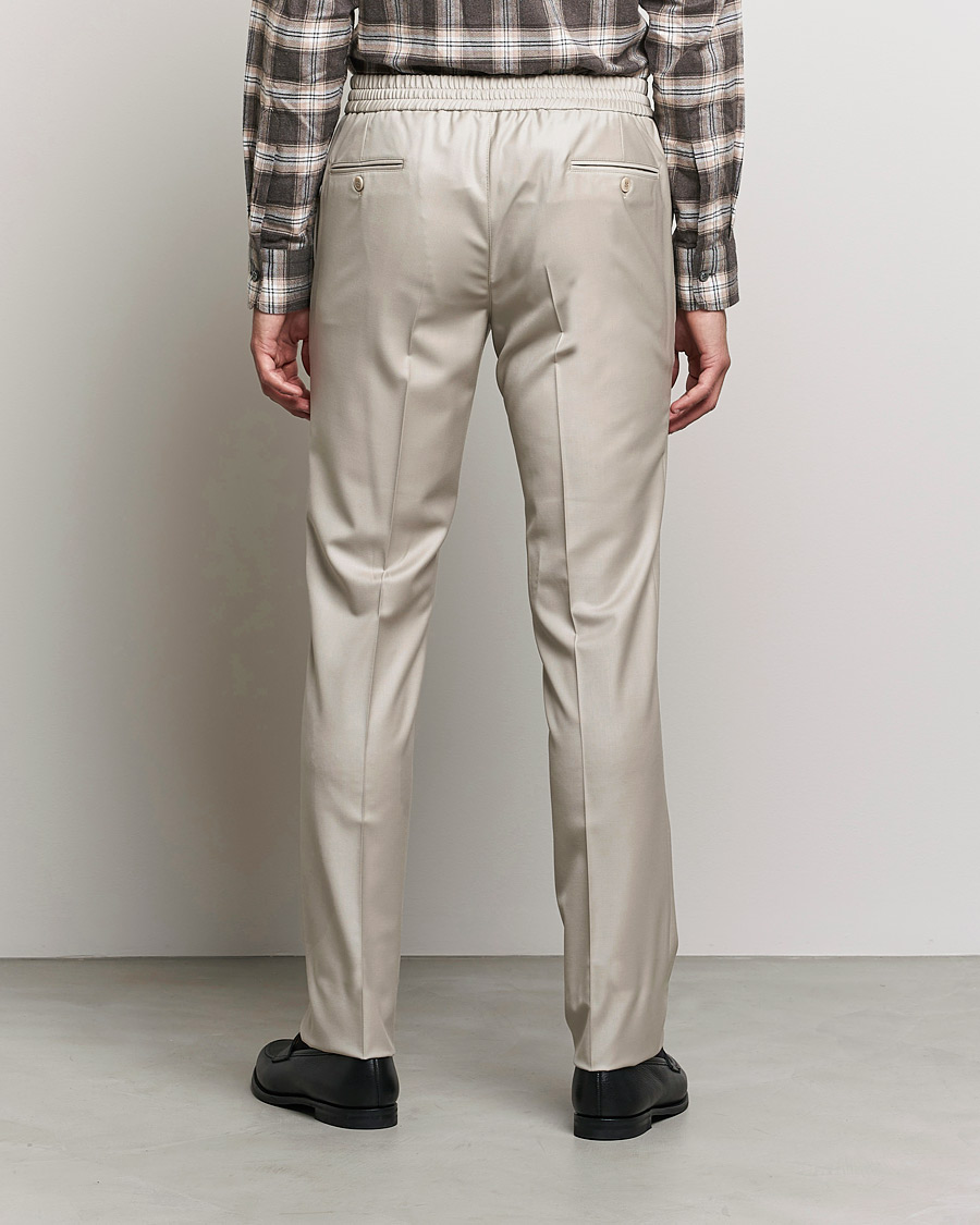 Homme | Pantalons | Brioni | Wool/Cashmere Drawstring Trousers Beige