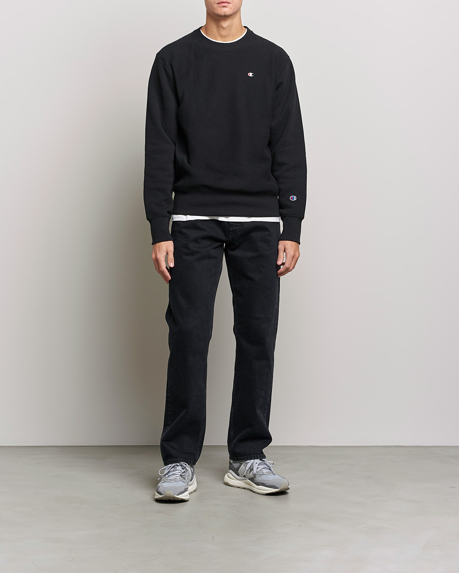 Homme | Pulls Et Tricots | Champion | Reverse Weave Soft Fleece Sweatshirt Black
