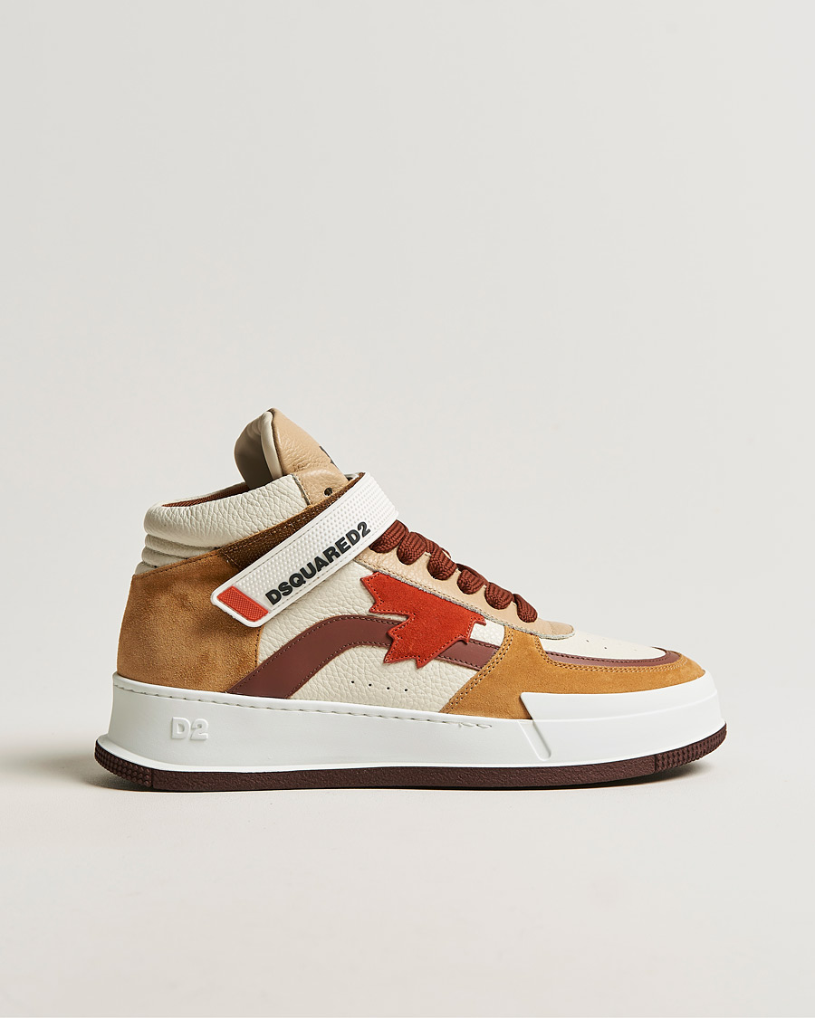 Homme | Dsquared2 Canadian High Tops White/Camel | Dsquared2 | Canadian High Tops White/Camel