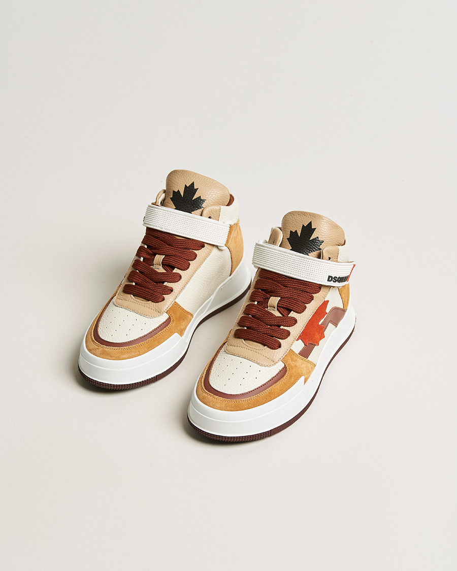 Homme | Dsquared2 Canadian High Tops White/Camel | Dsquared2 | Canadian High Tops White/Camel