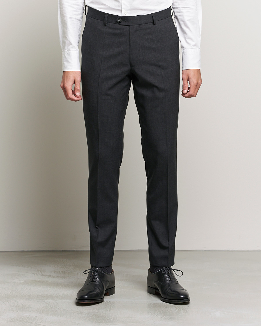 Homme | Pantalons | Oscar Jacobson | Denz Super 120's Wool Trousers Grey