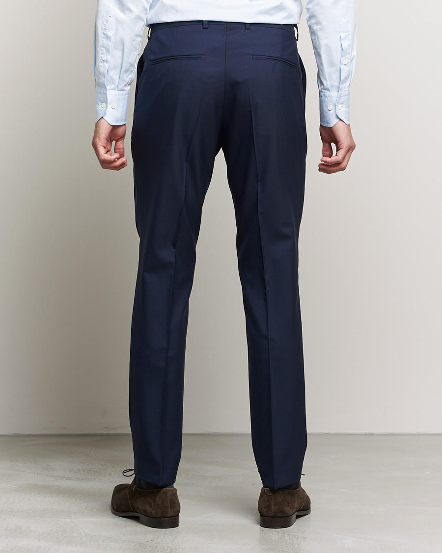 Homme | Pantalons | Oscar Jacobson | Denz Super 120's Wool Trousers Navy