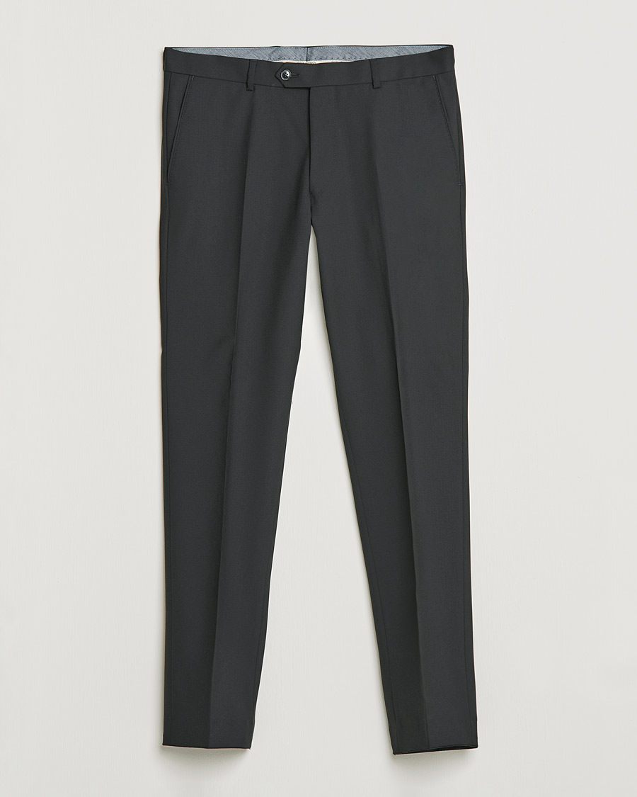 Homme | Pantalons | Oscar Jacobson | Denz Super 120's Wool Trousers Black